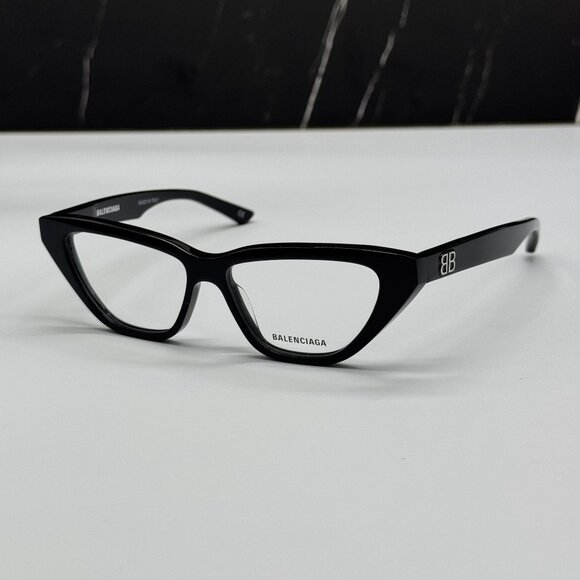 NEW BALENCIAGA BB0128O 001 CAT EYE BLACK WOMEN EYEGLASSES BALENCIAGA - Picture 1 of 10